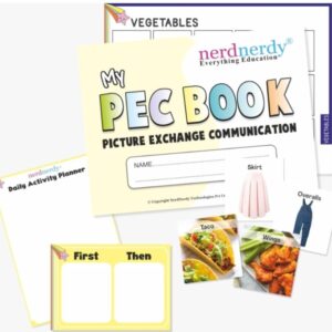 NerdNerdy PEC Kit - Picture Exchange Communication Kit Level 1/Speech Delays/Autism Toys/Visual Schedule Weekly Planner/Sensory Toys/Speech Therapy/Flash Cards/ABA Therapy/Occupational Therapy