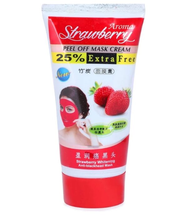 AROMA STRAWBERRY PEEL OFF MASK CREAM ANTI BLACKHEAD ( 130 G ) EXP-12/25 ( PACK OF 4 ) - Image 3