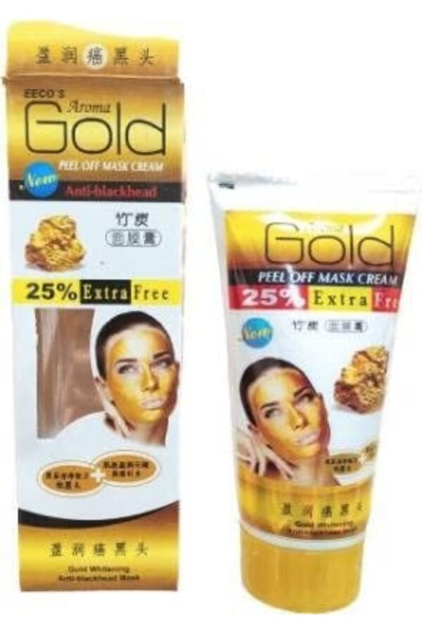 AROMA Gold whitening anti blackhead peel off Mask Cream Anti Blackhead (130 g)  peel off mask  PACK OF 4 ( EXP 12/25 ) - Image 3