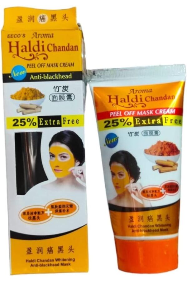 AROMA HALDI CHANDAN PEEL OF MASK CREAM 130G+25% EXTRA PACK OF 4 (EXP-1/26) - Image 2