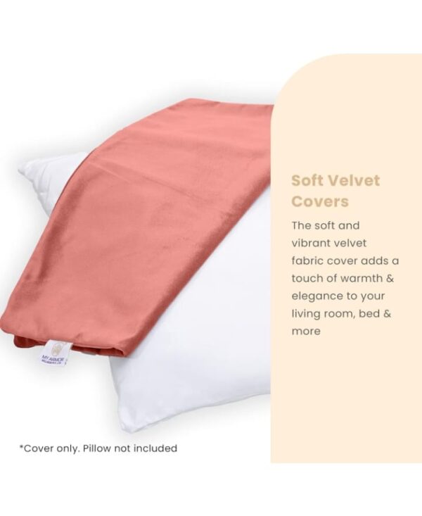 MY ARMOR Velvet Cushion Covers Set of 2-16 x 16 Inches / 40 x 40 Cm, Soft & Luxurious Cushion Cases for Bedroom, Sofa, Chair & Living Room - Peach (1643 - Image 4