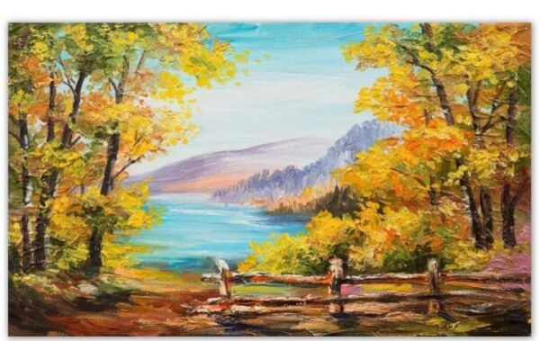 999Store Wooden Stretched Framed paintings for living room with frame he decor black and white abstract painting Wall Painting home décor Landscapes canvas art wall painting ( Canvas 24X36 Inches Strectched Canvas) FLPSZ23510062016010 (1649) - Image 2