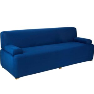 Amazon Brand - Solimo Polyester Spandex Stretchable Sofa Slipcover (3 Seater, Blue) (1746)