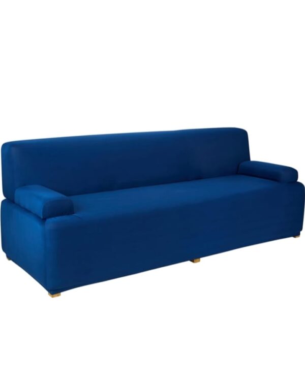Amazon Brand - Solimo Polyester Spandex Stretchable Sofa Slipcover (3 Seater, Blue) (1746)