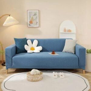 TEX-RO Sofa Cover 3 Seater Elastic Sofa Cover for Couch Sofa Covers Perfect 3 Seater Sofa Cover Stretchable Sofa Slipcover (3 Seater Sofa Cover, Sky) (1726)