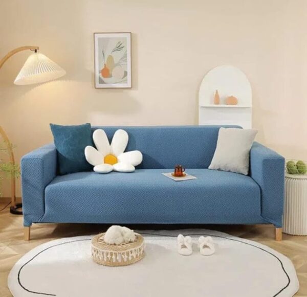 TEX-RO Sofa Cover 3 Seater Elastic Sofa Cover for Couch Sofa Covers Perfect 3 Seater Sofa Cover Stretchable Sofa Slipcover (3 Seater Sofa Cover, Sky) (1726)