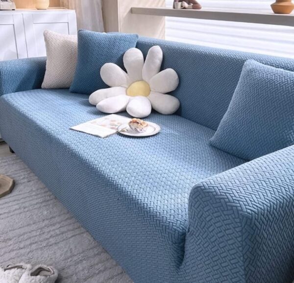 TEX-RO Sofa Cover 3 Seater Elastic Sofa Cover for Couch Sofa Covers Perfect 3 Seater Sofa Cover Stretchable Sofa Slipcover (3 Seater Sofa Cover, Sky) (1726) - Image 3