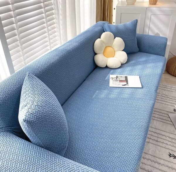 TEX-RO Sofa Cover 3 Seater Elastic Sofa Cover for Couch Sofa Covers Perfect 3 Seater Sofa Cover Stretchable Sofa Slipcover (3 Seater Sofa Cover, Sky) (1726) - Image 2