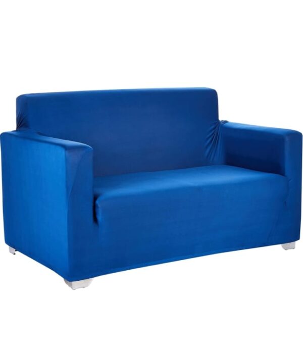 Amazon Brand - Solimo Polyester Spandex Stretchable Sofa Slipcover (2 Seater, Blue) (1703) - Image 2