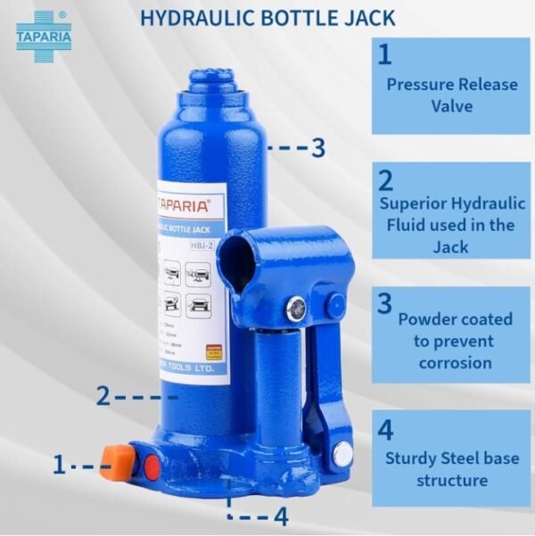 Taparia Hydraulic Bottle Jack, 3 Ton (Hbj 3) - Image 5