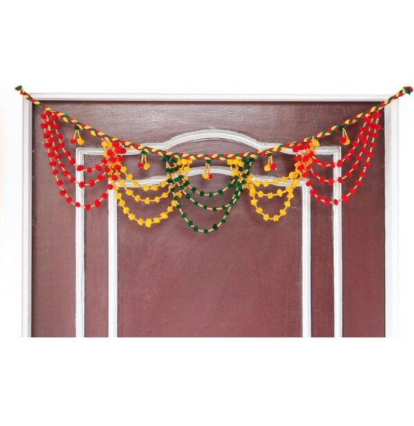 collectible india multicolour toran bandarwar bandarwar for main door temple door Diwali decoration items for home wall hanging religious (1640) - Image 2