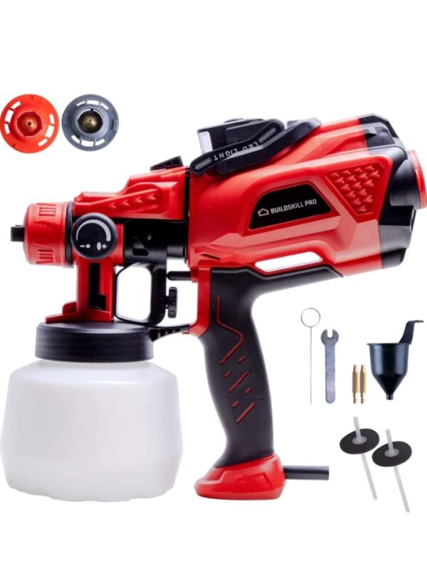 BUILDSKILL pro paint sprayer with led light 750W 32000RPM, designed for diy painting job BPS2300 HVLP 1200ml  paint Reservoir for the diy painting (1853)