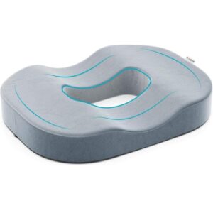 FOVERA Donut Pillow, Orthopedic Memory Foam Donut Seat Cushion, Piles Pillow for Hemorrhoids, Pain Relief for Piles, Coccyx, Prostate, Sciatica, Post-Natal, Pregnancy (M - Below 80kg Weight, Grey) (702)