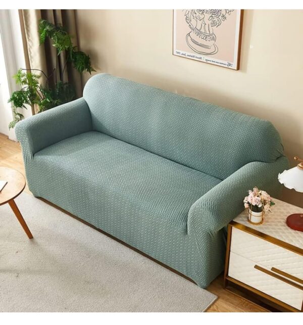 TEX-RO Sofa Cover 1 Seater Elastic Sofa Cover for Couch Sofa Covers Perfect 1 Seater Sofa Cover Stretchable Sofa Slipcover (1 Seater Sofa Cover, Green) (1989) - Image 3