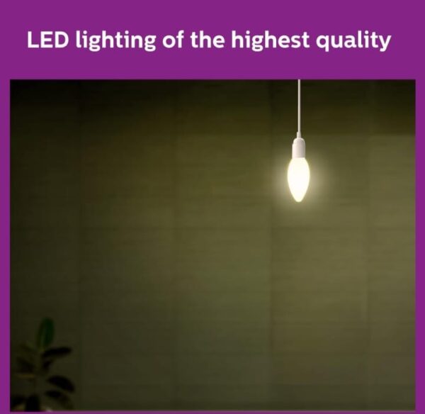 PHILIPS 4-watt Filament Candle LED Bulb | Filament Candle Bulb Home & Decoration|Bulb Base: E14, Color: Warm White|Pack of 1 - Image 4
