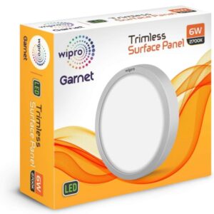 wipro 6W Surface Led Panel Round 2700K, Aluminium, Warmwhite