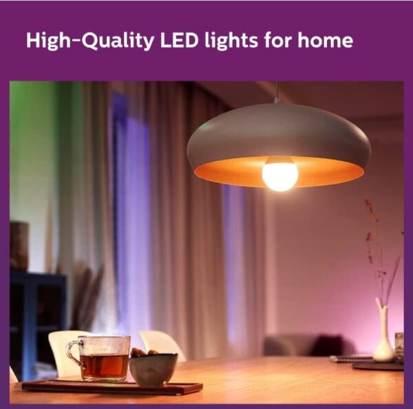 PHILIPS WiZ 12W E27 Wi-Fi & Bluetooth LED Smart Bulb with Music Sync, Compatible with Amazon Alexa & Google Assistant, 16 Million Colours & Motion Sensing Technology | Pack of 2 - Image 3
