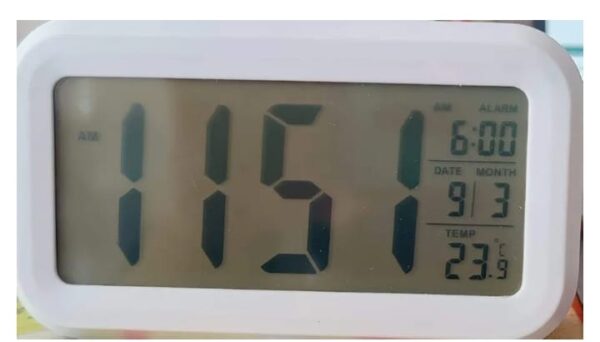 Ajanta Quartz Plastic Digital Alarm and Table clock, (13 x 8 x 4 cm, White ODC 210)(1810)