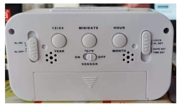 Ajanta Quartz Plastic Digital Alarm and Table clock, (13 x 8 x 4 cm, White ODC 210)(1810) - Image 3