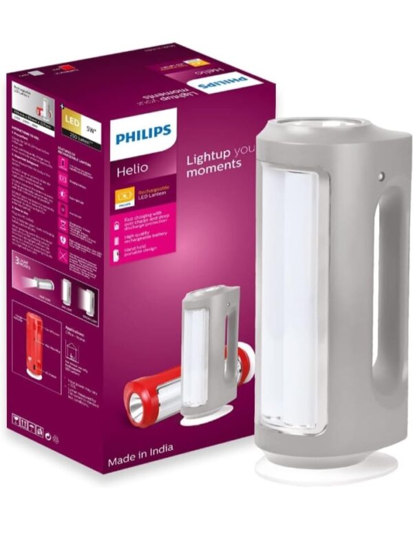 Philips Helio Multi-Functional Emergency Rechargeable LED Lantern| 3 Lighting Modes and Dimmability Brightness Control Method | 2200 mAH Battery