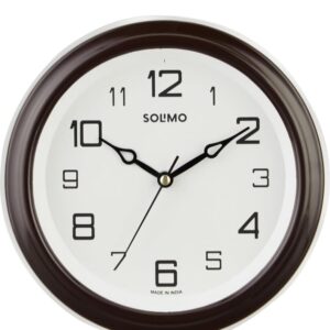 Amazon Brand - Solimo Abstract Wall Clock | Round | Plastic | 8 Inch | Brown - Analog (1729)