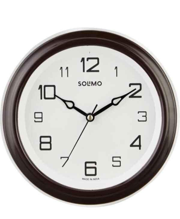 Amazon Brand - Solimo Abstract Wall Clock | Round | Plastic | 8 Inch | Brown - Analog (1729)