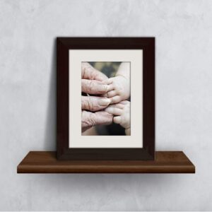 ArtzFolio Wall & Table Photo Frame D4 Dark Brown Single Unit With Mat | With Back Stand | 6x8inch(1976) (1977)