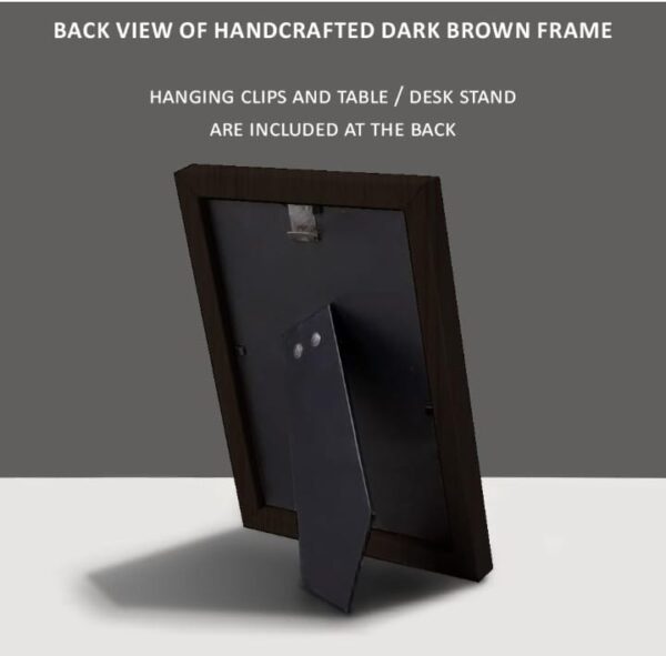 ArtzFolio Wall & Table Photo Frame D4 Dark Brown Single Unit With Mat | With Back Stand | 6x8inch(1976) (1977) - Image 3