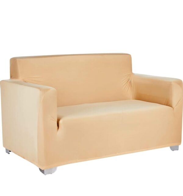 Amazon Brand - Solimo Polyester Spandex Stretchable Sofa Slipcover (2 Seater, Beige) (1967) - Image 2