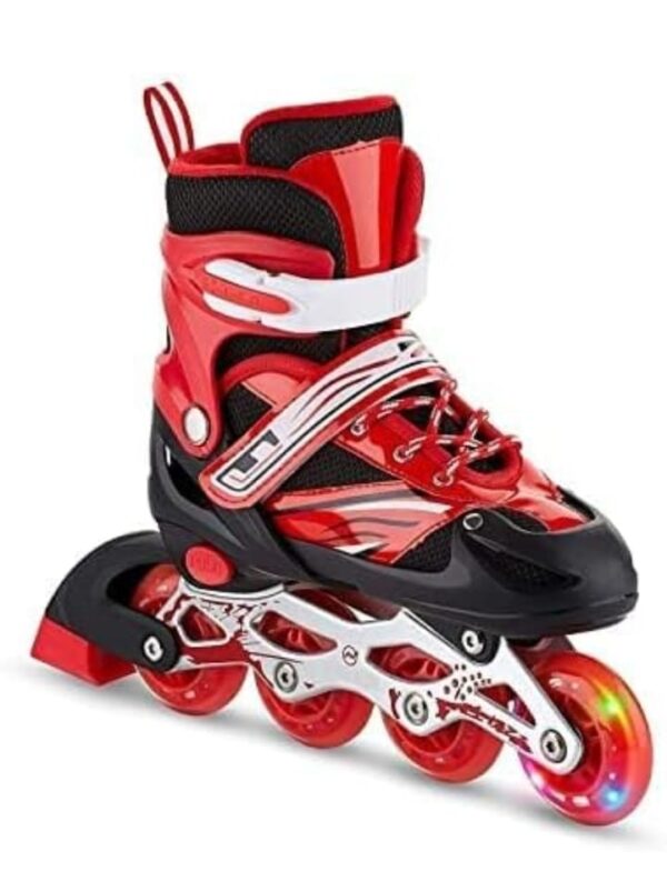 TOYZIA Roller Skates for Boys and Girls Age Group 6-10 Years Adjustable Inline Skating Shoes with School Sport (RED)  (SIZE- S.  30,33 - Image 2