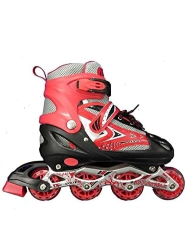 TOYZIA Roller Skates for Boys and Girls Age Group 6-10 Years Adjustable Inline Skating Shoes with School Sport (RED)  (SIZE- S.  30,33 - Image 5