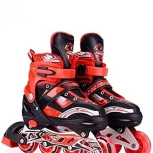 TOYZIA Roller Skates for Boys and Girls Age Group 6-10 Years Adjustable Inline Skating Shoes with School Sport (RED)  (SIZE- S.  30,33