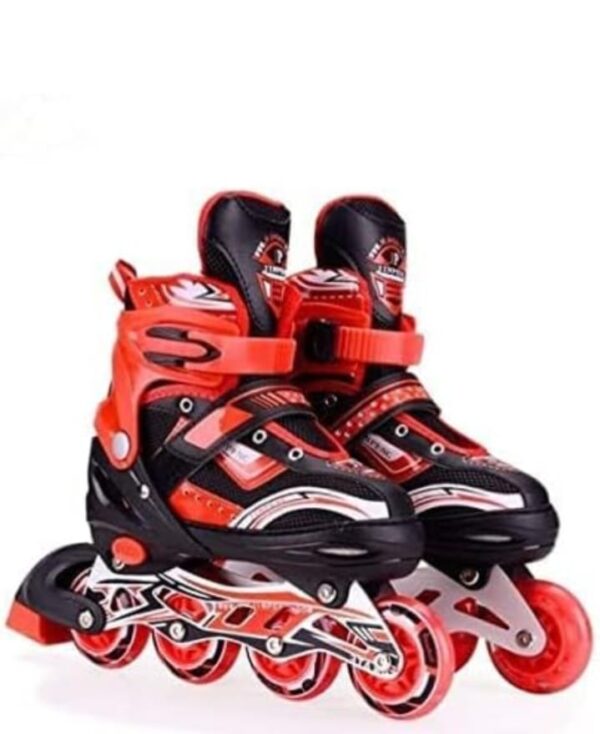 TOYZIA Roller Skates for Boys and Girls Age Group 6-10 Years Adjustable Inline Skating Shoes with School Sport (RED)  (SIZE- S.  30,33