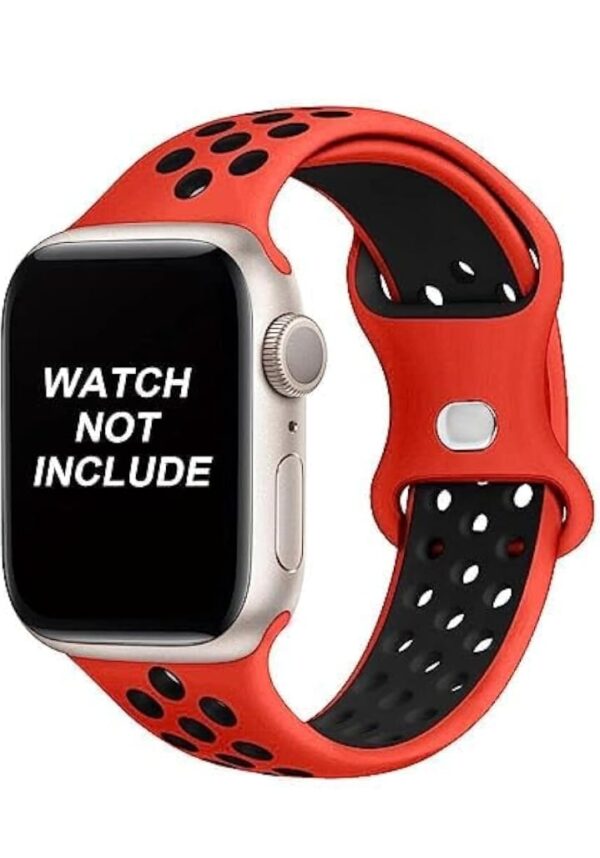 LIDDU Band Strap Belt Compatible With Crossbeats Ignite Cube Smart Watch (Air-Red-Black, Ignite Cube) ( SIZE- 38-40