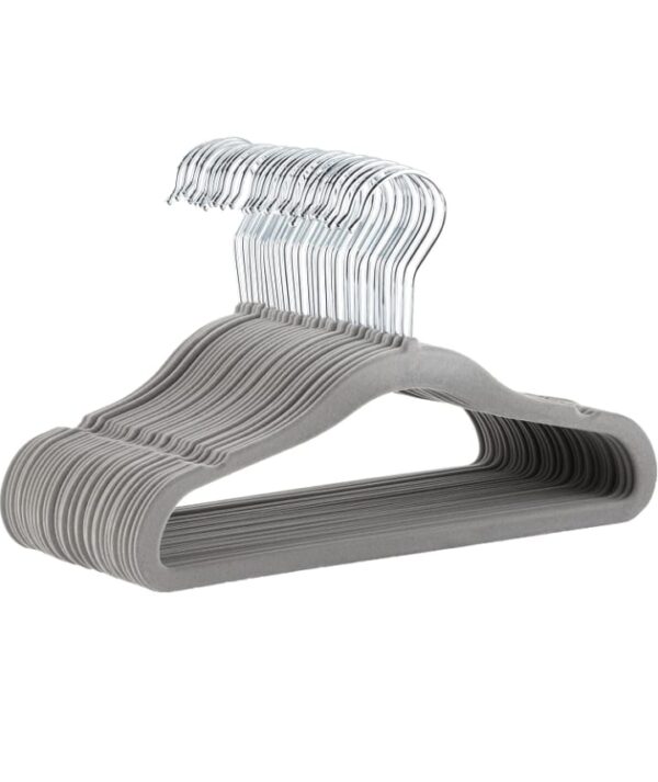 amazon basics Kids Velvet Hangers - 30-Pack, Grey (2274 -2275 - 2276