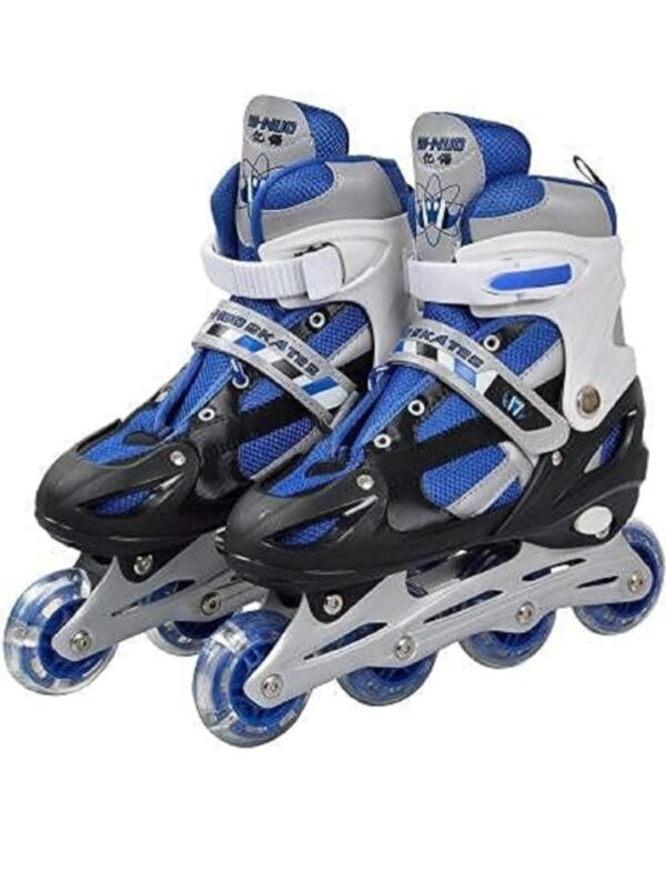 Kesar Bhavani New Inline Skates, Adjustable Inline Roller Skates for Kids, Teens and Adults, Unisex Outdoor Skating Shoes Roller Blades with Featuring Wheels for Skating (Colerfull Skating) (Blue) (SIZE-L 38,41 - Image 5