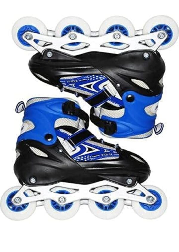 Kesar Bhavani New Inline Skates, Adjustable Inline Roller Skates for Kids, Teens and Adults, Unisex Outdoor Skating Shoes Roller Blades with Featuring Wheels for Skating (Colerfull Skating) (Blue) (SIZE-L 38,41 - Image 3