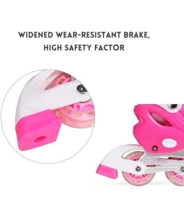 Rylan 4 Wheels Adjustable Inline Skates Skating Shoes for Boys Kids Girls Skating Shoe Adjustable Roller Blades Age 6 to 15 Years PU Strong Wheels Aluminium with LED Flash Light on Wheels (SIZE-S 30,33 - Image 4