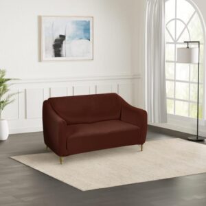 Amazon Brand - Solimo 100% Jacquard Checkered Design Sofa Cover | Stretchable & Washable Slipcover | Two Seater Sofa Cover (Brown) (2255 - 2256