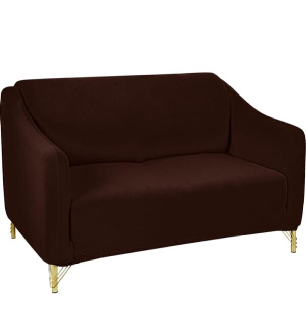 Amazon Brand - Solimo 100% Jacquard Checkered Design Sofa Cover | Stretchable & Washable Slipcover | Two Seater Sofa Cover (Brown) (2255 - 2256 - Image 3