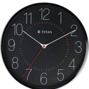 Titan Metallic Analog Wall Clock with Slim Hands - 30 Cm X 30 Cm (Medium) (1789)