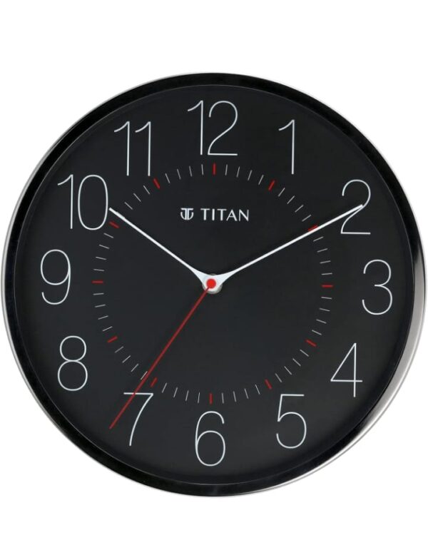 Titan Metallic Analog Wall Clock with Slim Hands - 30 Cm X 30 Cm (Medium) (1789)