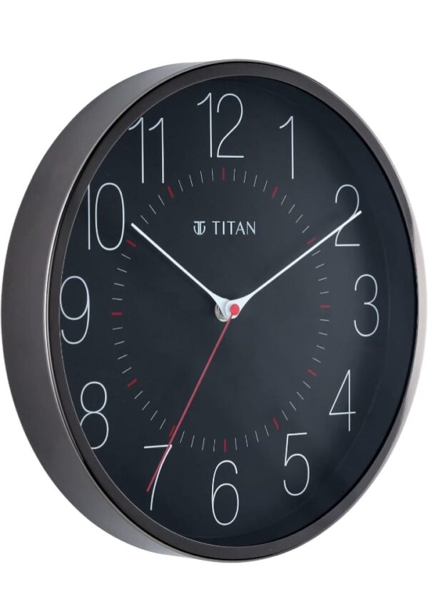 Titan Metallic Analog Wall Clock with Slim Hands - 30 Cm X 30 Cm (Medium) (1789) - Image 3