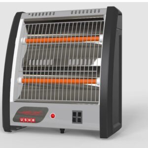 Usha 2 Rod 800 Watt Quartz Heater with Low Power Consumption and Tip Over Protection (4302N, Grey) (2327)