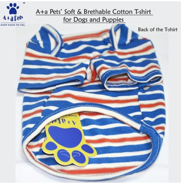 A+a Pets' Soft Cotton T-Shirts for Dogs, Puppies & Cats (XXL, Blue) (2586) - Image 2