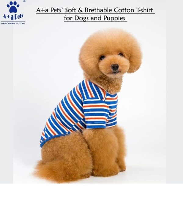 A+a Pets' Soft Cotton T-Shirts for Dogs, Puppies & Cats (XXL, Blue) (2586) - Image 4
