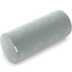 MY ARMOR Memory Foam Orthopedic Large Size Bolster Bed Pillows for Rest and Support,(Grey Velvet Cover, 25" x 9" x 9") (2210)