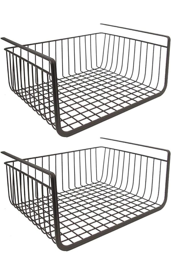 EITHEO Under Shelf Storage Basket Combo(12+12 Inch) - Maximize Kitchen Space with Powder Coated Under Cabinet Storage Organizer | 12+12 Inch Size(Pack of 2) (2093)