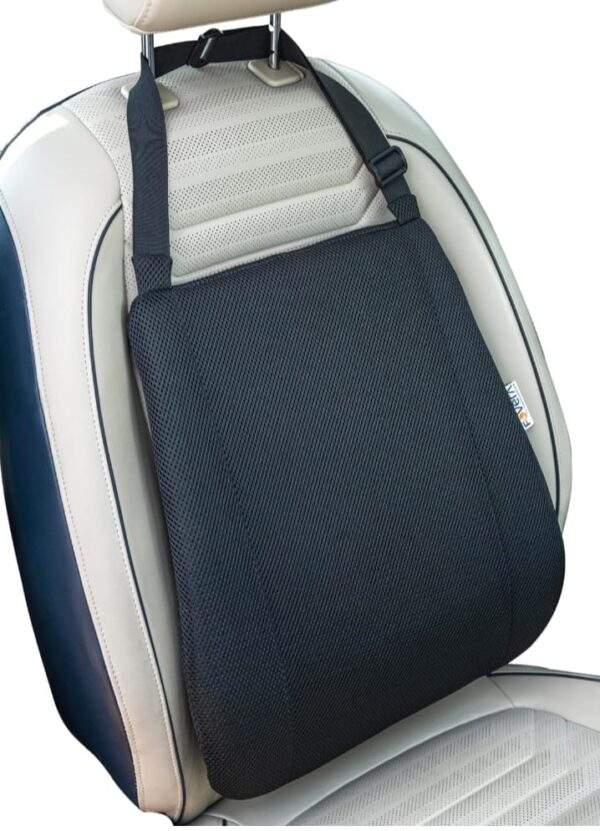 FOVERA Lumbar Support for Car, Back Rest Support Memory Foam Cushion for Comfortable Long Drive and Daily Commute, Suitable for All Cars Seats (Black) (2139) (3209)