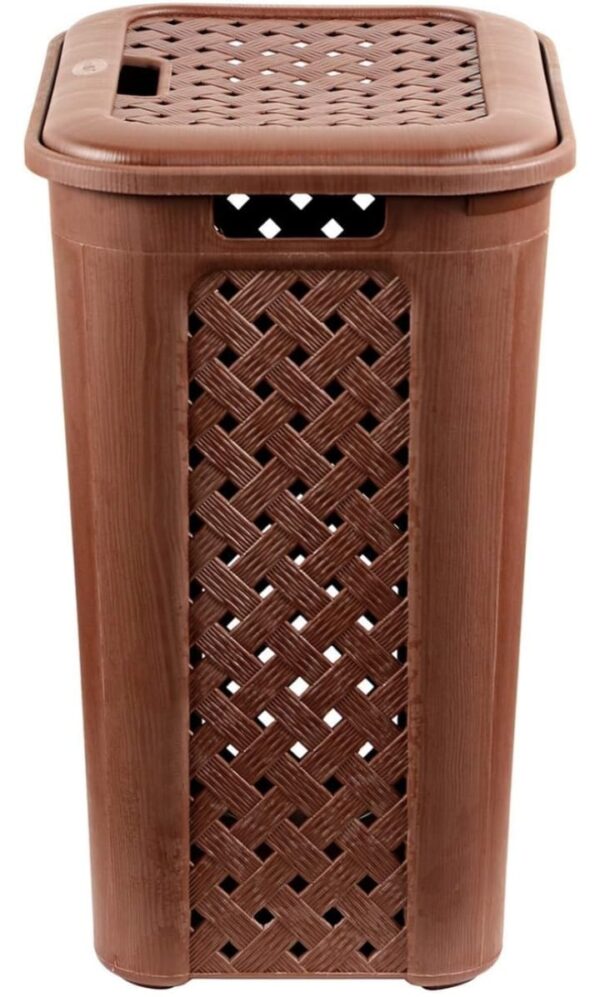 Cello Classic Plastic Laundry Basket with Lid, 30 Litres, Brown | Lightweight and Portable | Storage Organizer | Convenient Handling | Useful For Storing Clothes, Toys, Books (2226) - Image 4
